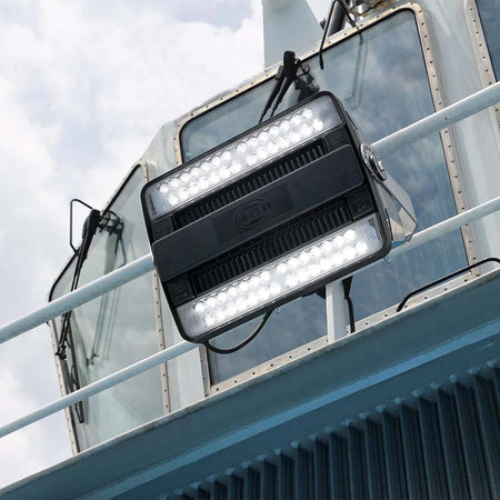 Hella Marine HypaLUME LED Floodlight, 316 Stainless Steel Bracket, Grilamid Lens, Upright or Pendant Mount, -40°C to +50°C — Quality Boat Parts