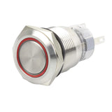Hella Marine 8455 LED Ring Push Button Switch, IP67, 5A, 19mm, Through-Panel Mount, 304 Stainless Steel, 5-Pin Terminal, 1NO/1NC — Quality Boat Parts