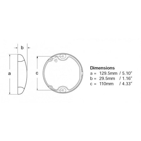 Hella Marine EuroLED130 Surface Mount Round Downlight, 9-33V, IP6K6, IP6K7 — Quality Boat Parts