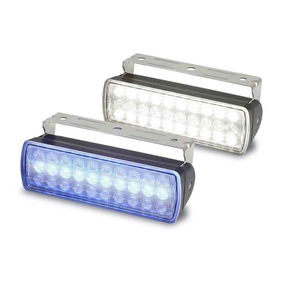 Hella Marine Sea Hawk-XL Dual Colour LED Floodlights, 9-33V DC, IP67, 750 lm, SS316 Bracket — Quality Boat Parts