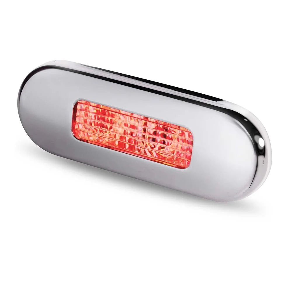Hella Marine 9680 Series LED Oblong Step Lamp, 10-33V DC, IP67, Flush Mount, SS316 Rim — Quality Boat Parts