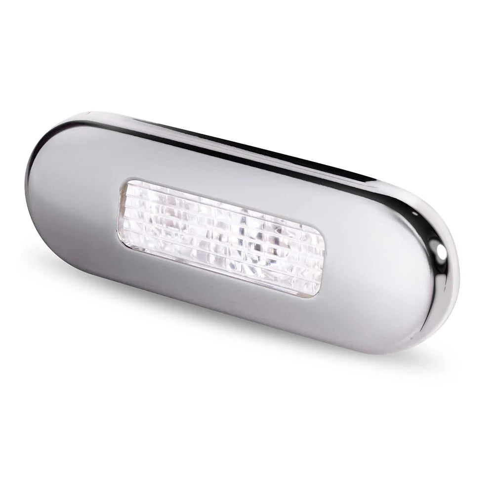 Hella Marine 9680 Series LED Oblong Step Lamp, 10-33V DC, IP67, Flush Mount, SS316 Rim — Quality Boat Parts