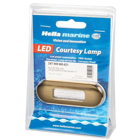 Hella Marine 9680 Series LED Oblong Step Lamp, 10-33V DC, IP67, Flush Mount, SS316 Rim — Quality Boat Parts
