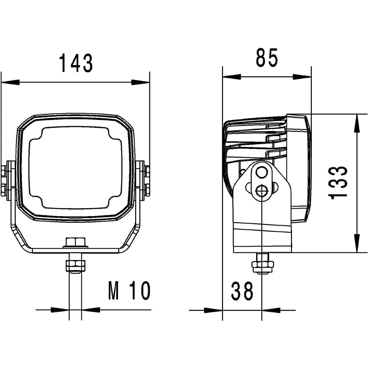 Hella Marine RokLUME 280 LED Floodlight, Beam Pattern Options, 12-24V, 4400 lm, 5000K, 56W, IP6K8 & IP6K9K — Quality Boat Parts