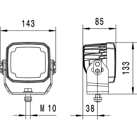 Hella Marine RokLUME 280 LED Floodlight, Beam Pattern Options, 12-24V, 4400 lm, 5000K, 56W, IP6K8 & IP6K9K — Quality Boat Parts