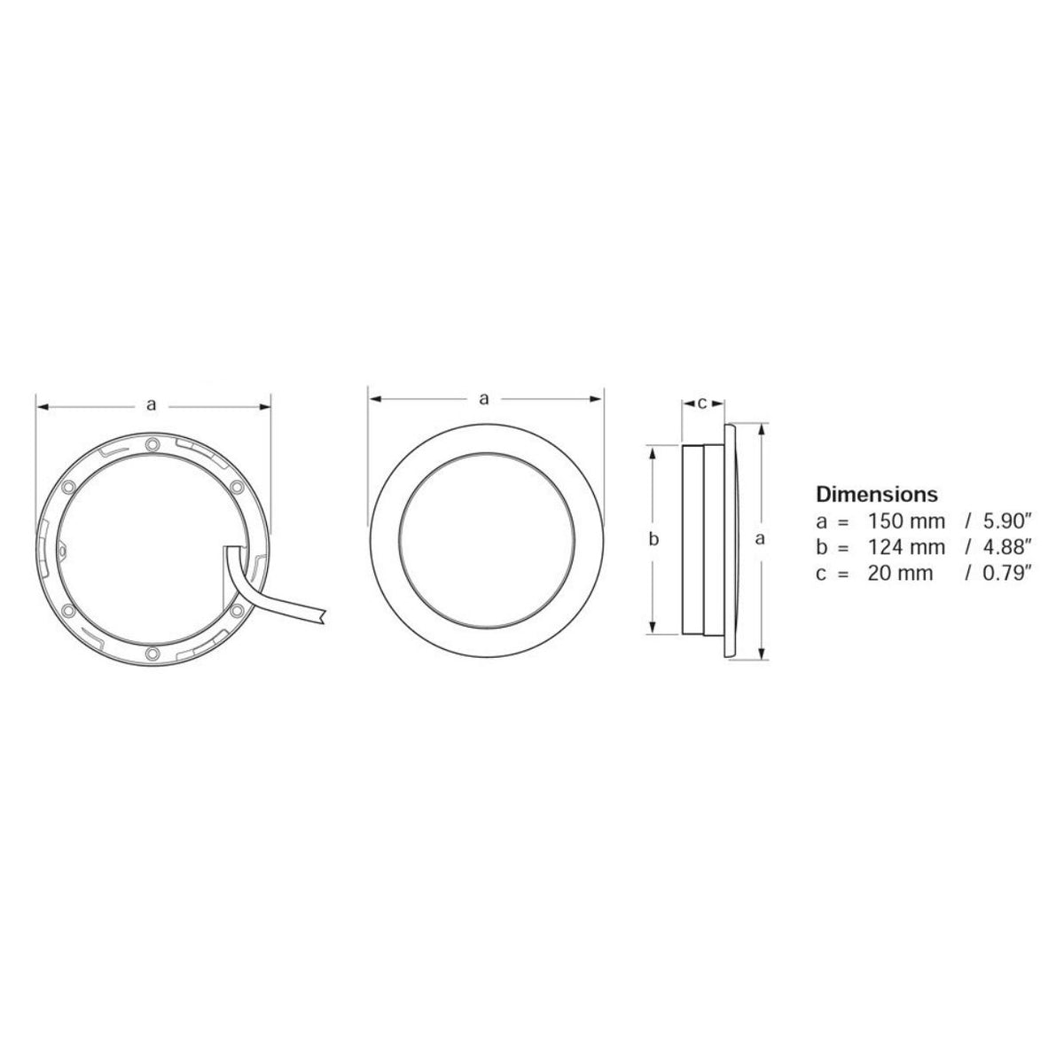 Hella Marine EuroLED 150 LED Downlight, 3000K Warm White, 9-33V DC — Quality Boat Parts