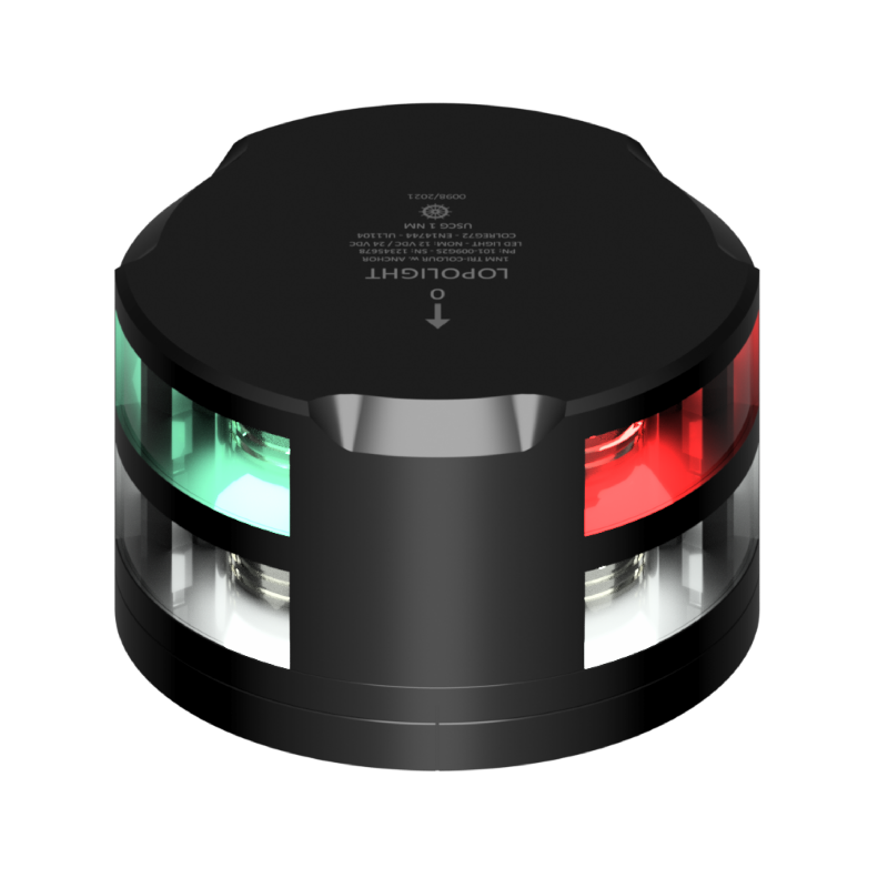 Lopolight Tri-Color/Anchor Navigation Light, 1NM, FB Base, 10-32VDC, IP68 — Quality Boat Parts