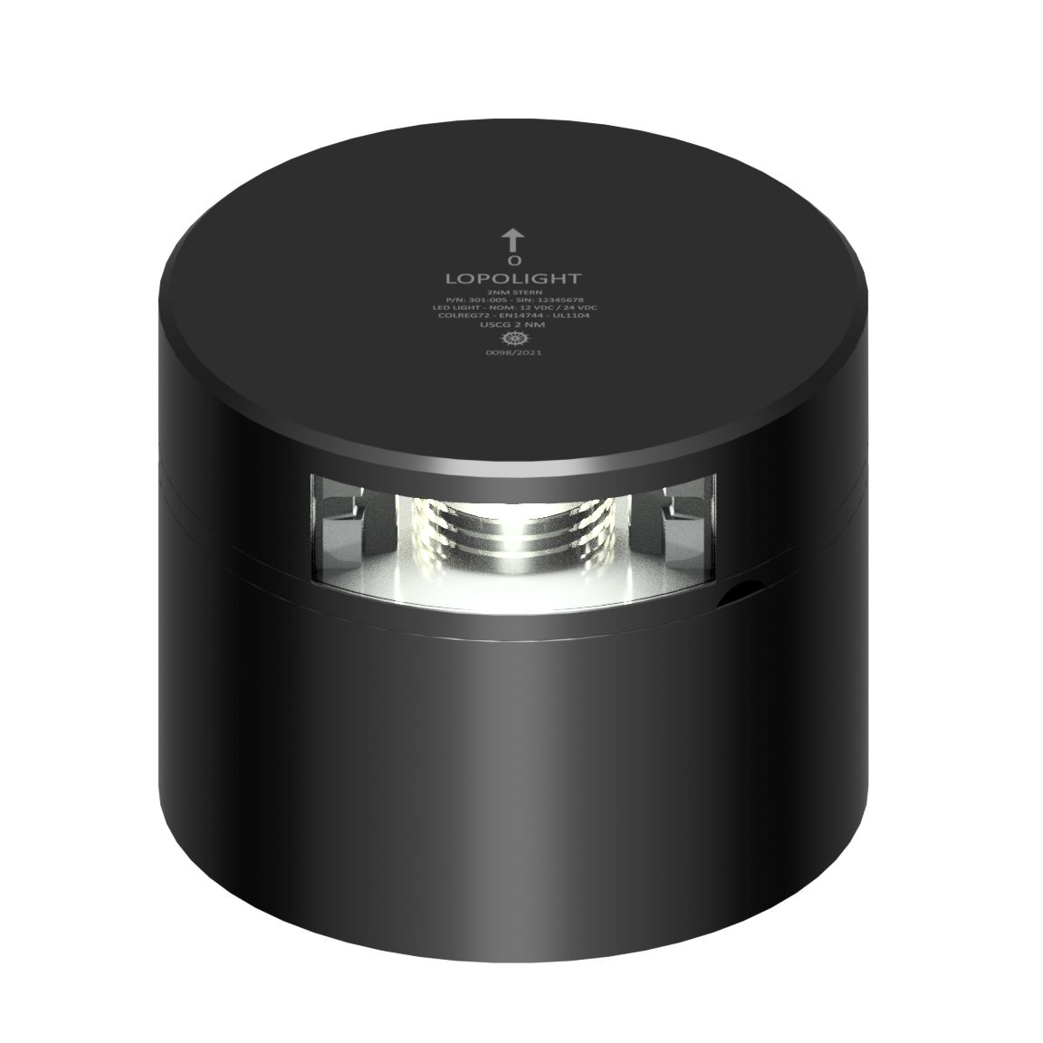 Lopolight Stern Navigation Light, LED, 3 NM, 135° Beam, Horizontal Mount, 10-32VDC, IP68, For Vessels Over 50m — Quality Boat Parts