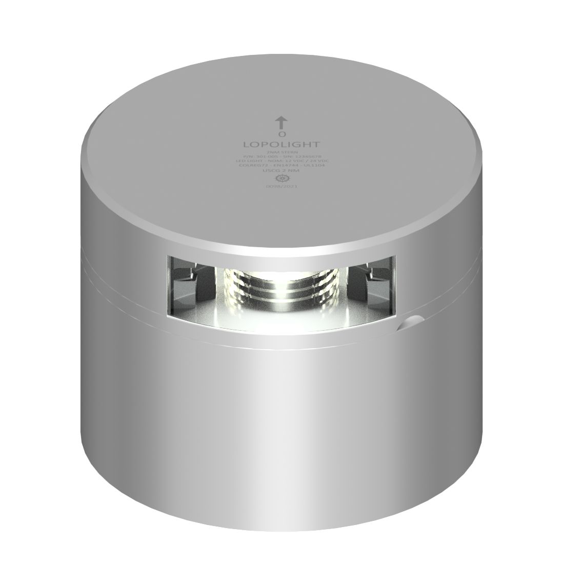 Lopolight Stern Navigation Light, LED, 3 NM, 135° Beam, Horizontal Mount, 10-32VDC, IP68, For Vessels Over 50m — Quality Boat Parts