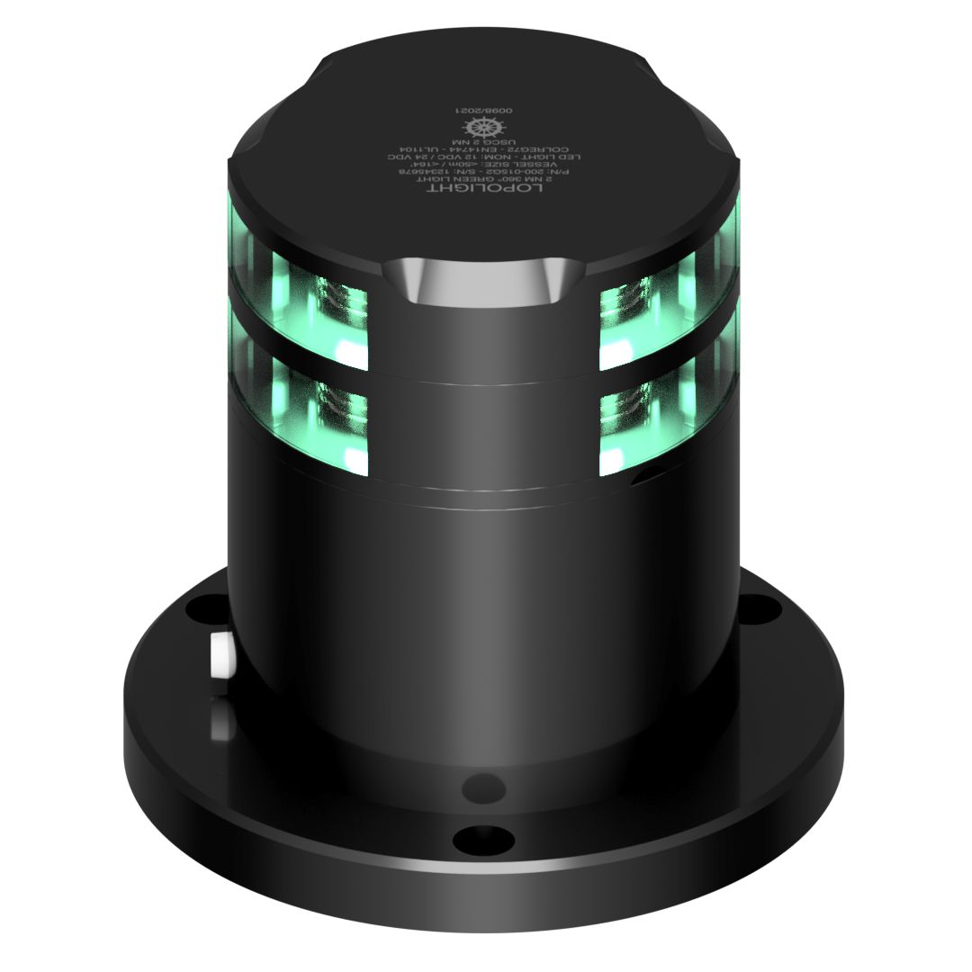 Lopolight PRO 360 Deg Green Navigation Light, 2 NM, Ex Zone 1/2, 10-32VDC, IP68 — Quality Boat Parts
