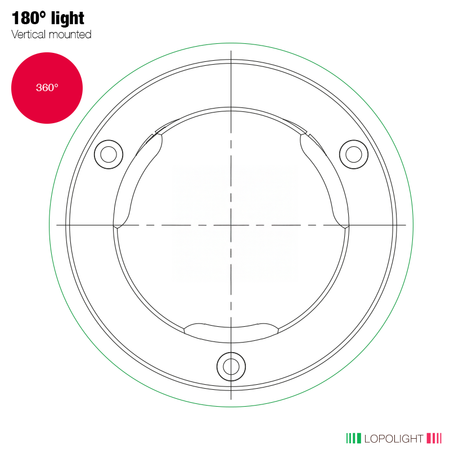 Lopolight PRO 360 Deg Green Navigation Light, 2 NM, Ex Zone 1/2, 10-32VDC, IP68 — Quality Boat Parts