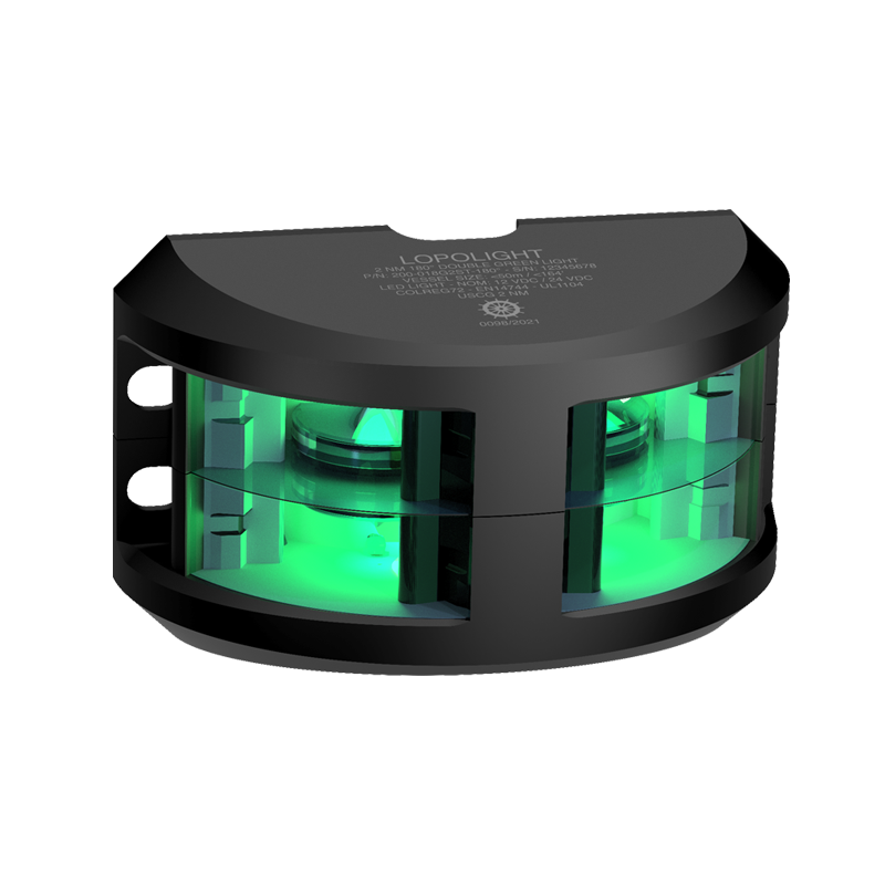 Lopolight 200-018 180 Deg LED Navigation Light, Green Light, 2nm, Vertical Mount, 10-32VDC, IP68, Anodized Aluminum, COLREG72, USCG — Quality Boat Parts