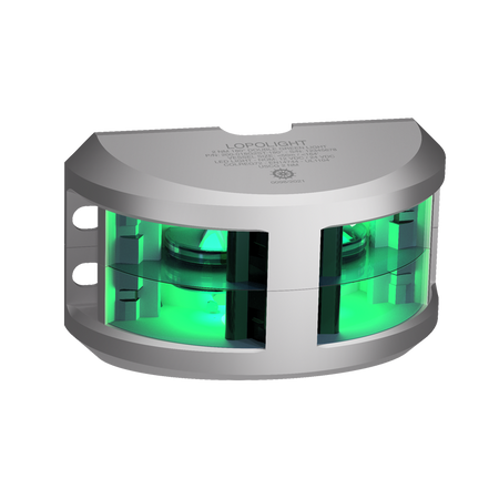 Lopolight 200-018 180 Deg LED Navigation Light, Green Light, 2nm, Vertical Mount, 10-32VDC, IP68, Anodized Aluminum, COLREG72, USCG — Quality Boat Parts