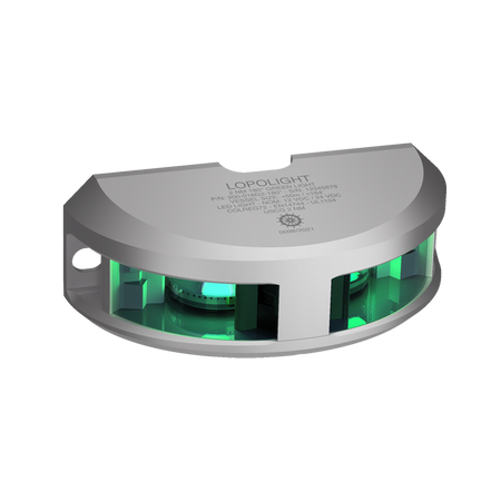 Lopolight 200-018 180 Deg LED Navigation Light, Green Light, 2nm, Vertical Mount, 10-32VDC, IP68, Anodized Aluminum, COLREG72, USCG — Quality Boat Parts