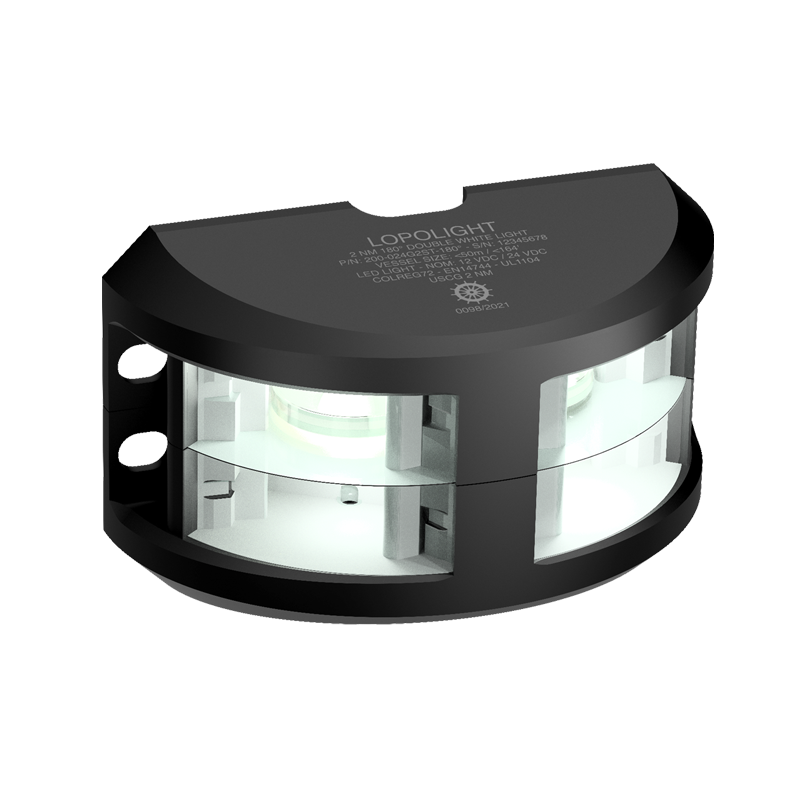 Lopolight Series 200-024 180 Deg White LED Navigation Light, 2NM, Vertical Mount, For Vessels Under 50m, 10-32VDC, IP68, COLREG72, USCG — Quality Boat Parts