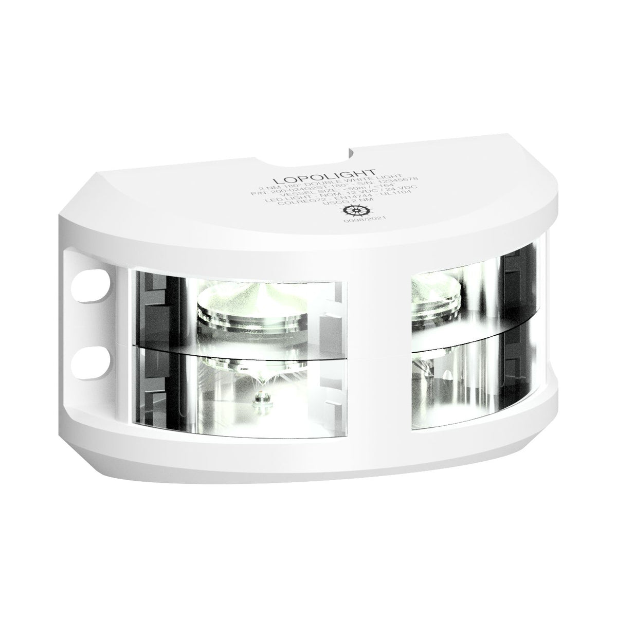 Lopolight Series 200-024 180 Deg White LED Navigation Light, 2NM, Vertical Mount, For Vessels Under 50m, 10-32VDC, IP68, COLREG72, USCG — Quality Boat Parts