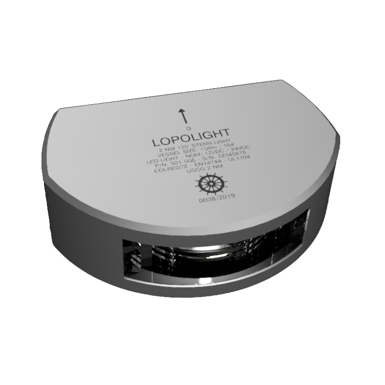 Lopolight LED Stern Light, 2 NM, Vertical Mount, 10-32VDC, IP68 — Quality Boat Parts