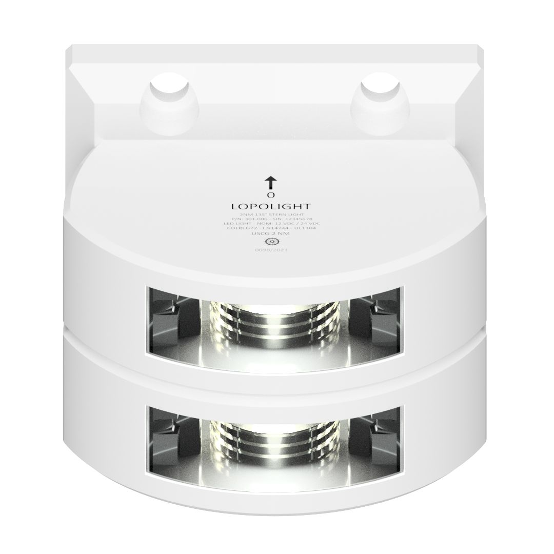 Lopolight LED Stern Light, 2 NM, Vertical Mount, 10-32VDC, IP68 — Quality Boat Parts