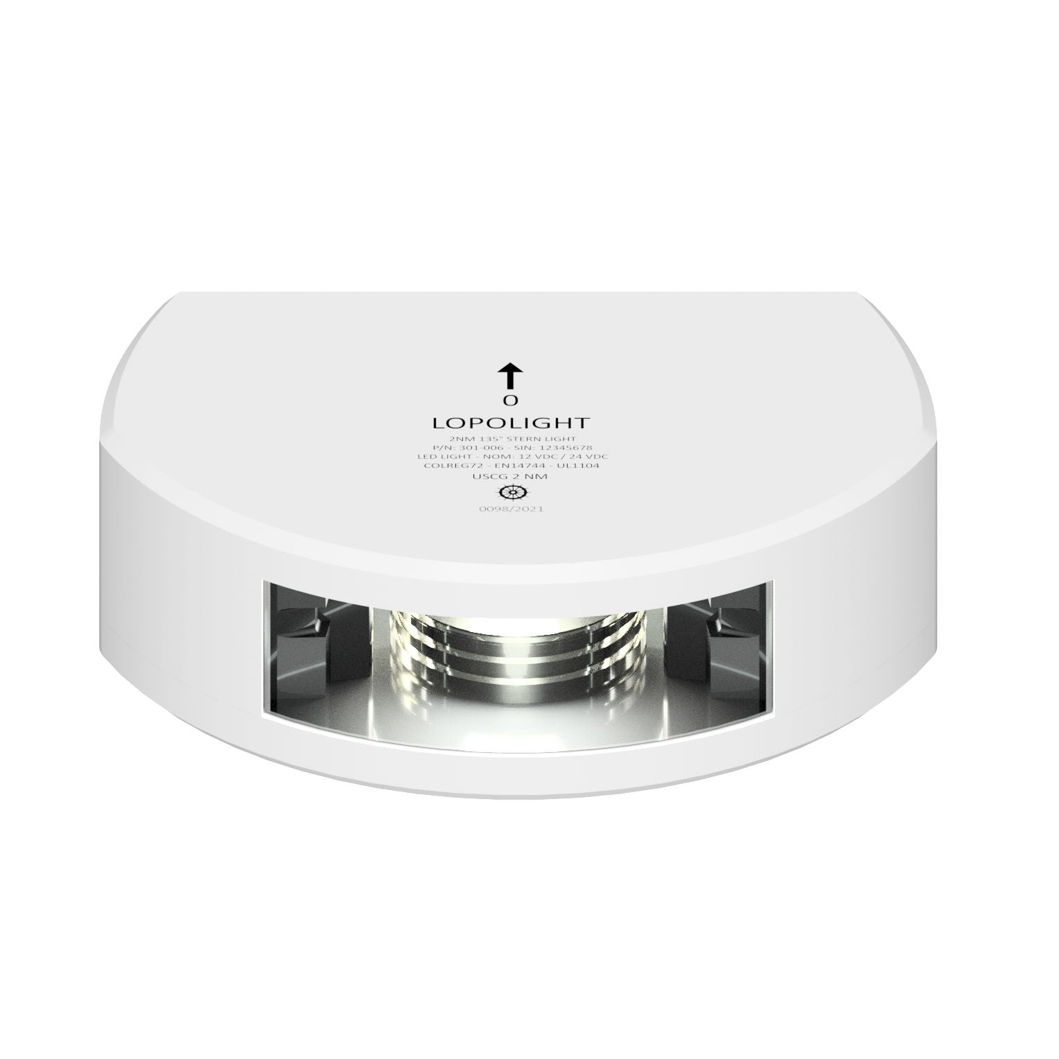 Lopolight LED Stern Light, 2 NM, Vertical Mount, 10-32VDC, IP68 — Quality Boat Parts