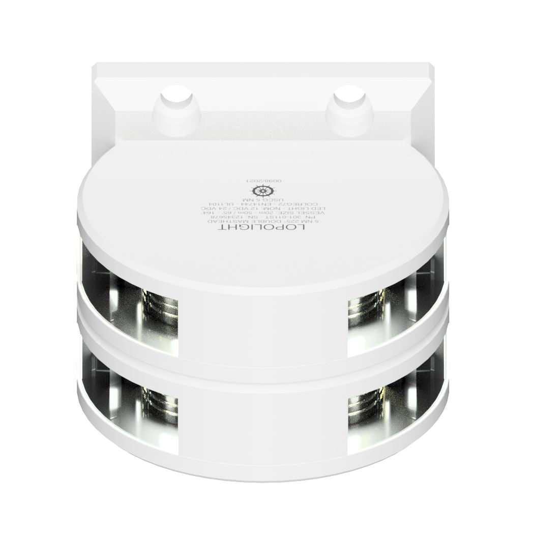 Lopolight Series 201-011 LED Masthead Light, Vertical Mount, 225 Deg White Beam, 3NM, 10-32V DC, IP68 — Quality Boat Parts