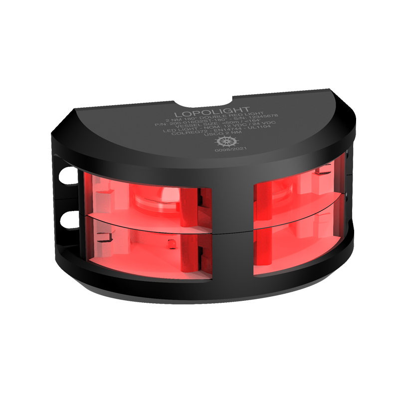 Lopolight Series 200-016 G2 180 Deg Red LED Navigation Light, For Vessels to 50m, 2NM, Vertical Mount, 10-32V DC, IP68 — Quality Boat Parts