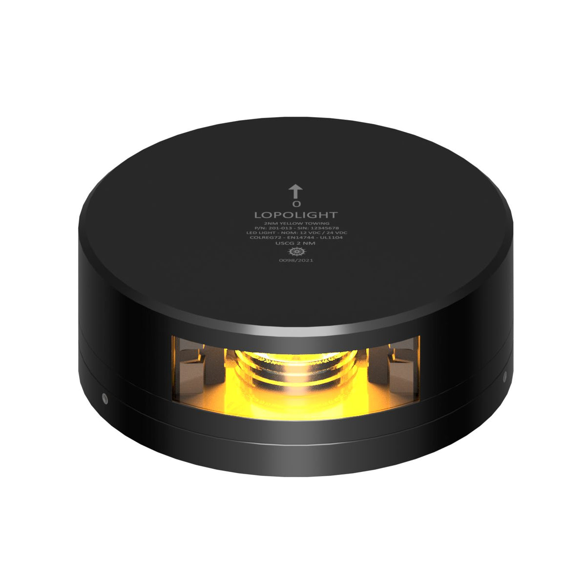 Lopolight 201-013 Towing Light, 2NM, 135° Yellow Light, 10-32VDC, IP68, FB Flat Base — Quality Boat Parts