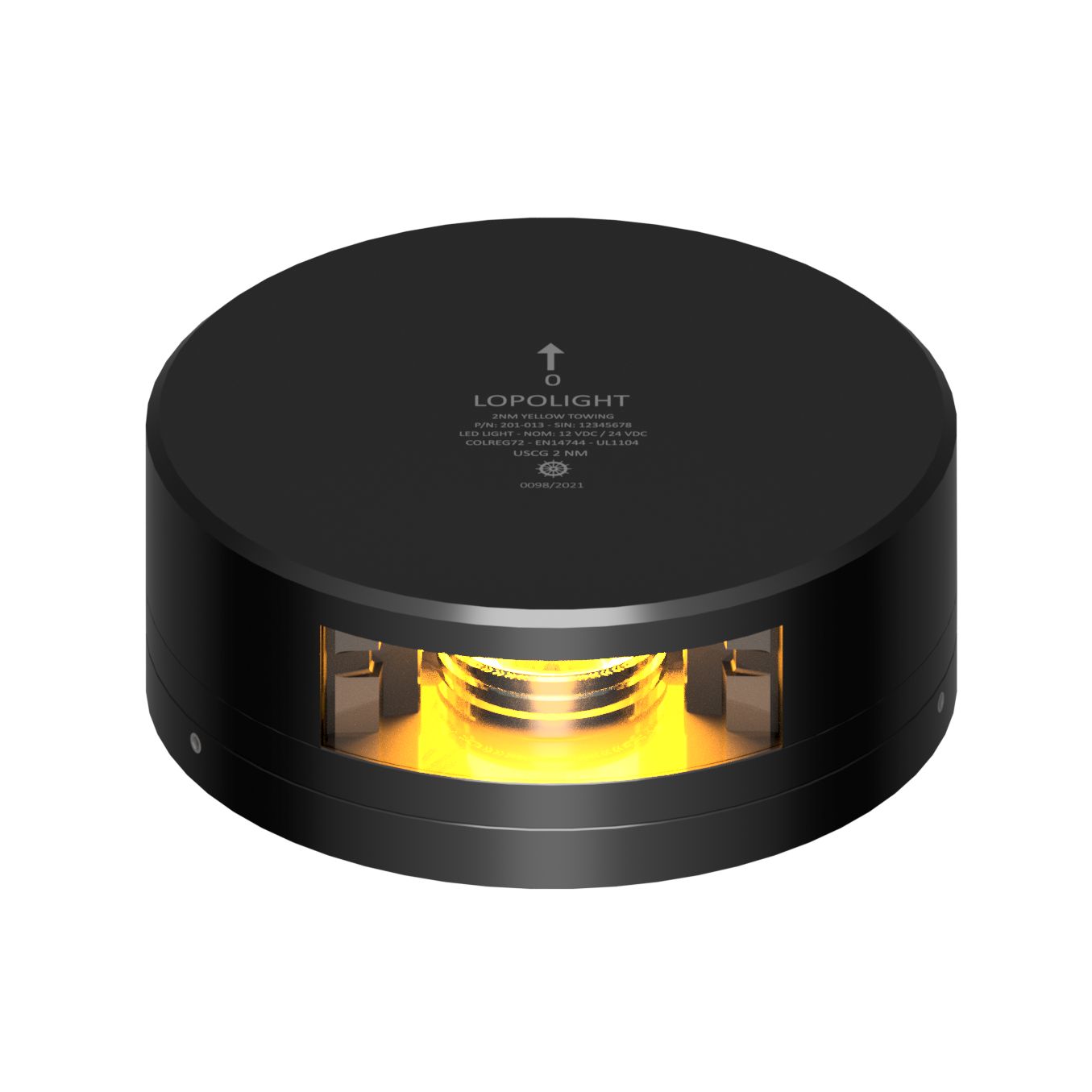 Lopolight 201-013 Towing Light, 2NM, 135° Yellow Light, 10-32VDC, IP68, FB Flat Base — Quality Boat Parts