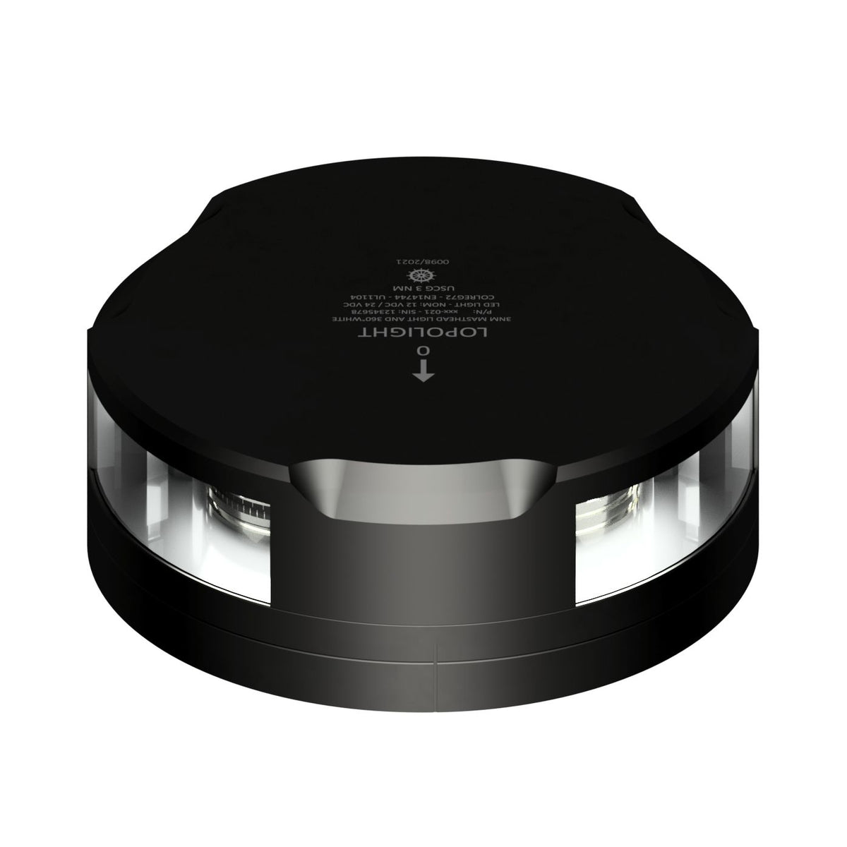 Lopolight 201-021 Masthead/Stern/Anchor Light, For 12-20m Vessels, 3 NM, 10-32VDC, IP68, Horizontal Mount, White Light — Quality Boat Parts