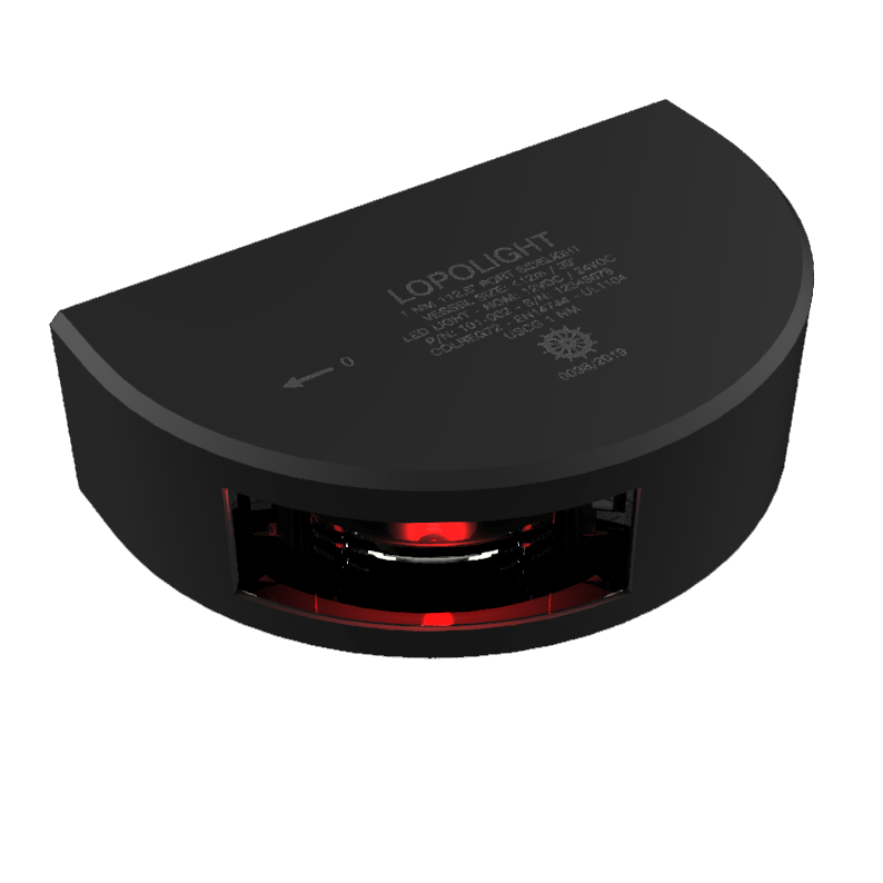 Lopolight Port Sidelight, For Vessels 0-12m, 1NM, LED, Vertical Mount, IP68 — Quality Boat Parts