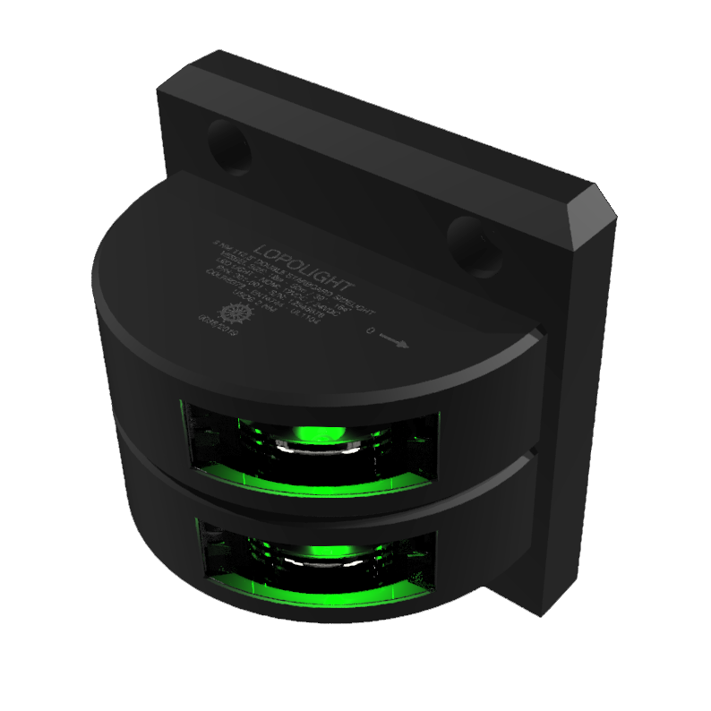 Lopolight Series 301-001 Starboard Sidelight, 2NM, 10-32V, IP68, Vertical Mount, LED — Quality Boat Parts