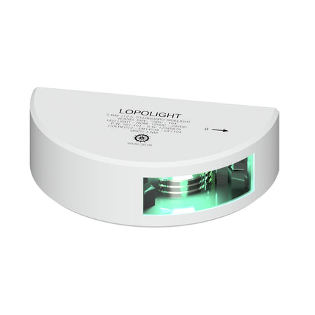 Lopolight Series 301-001 Starboard Sidelight, 2NM, 10-32V, IP68, Vertical Mount, LED — Quality Boat Parts