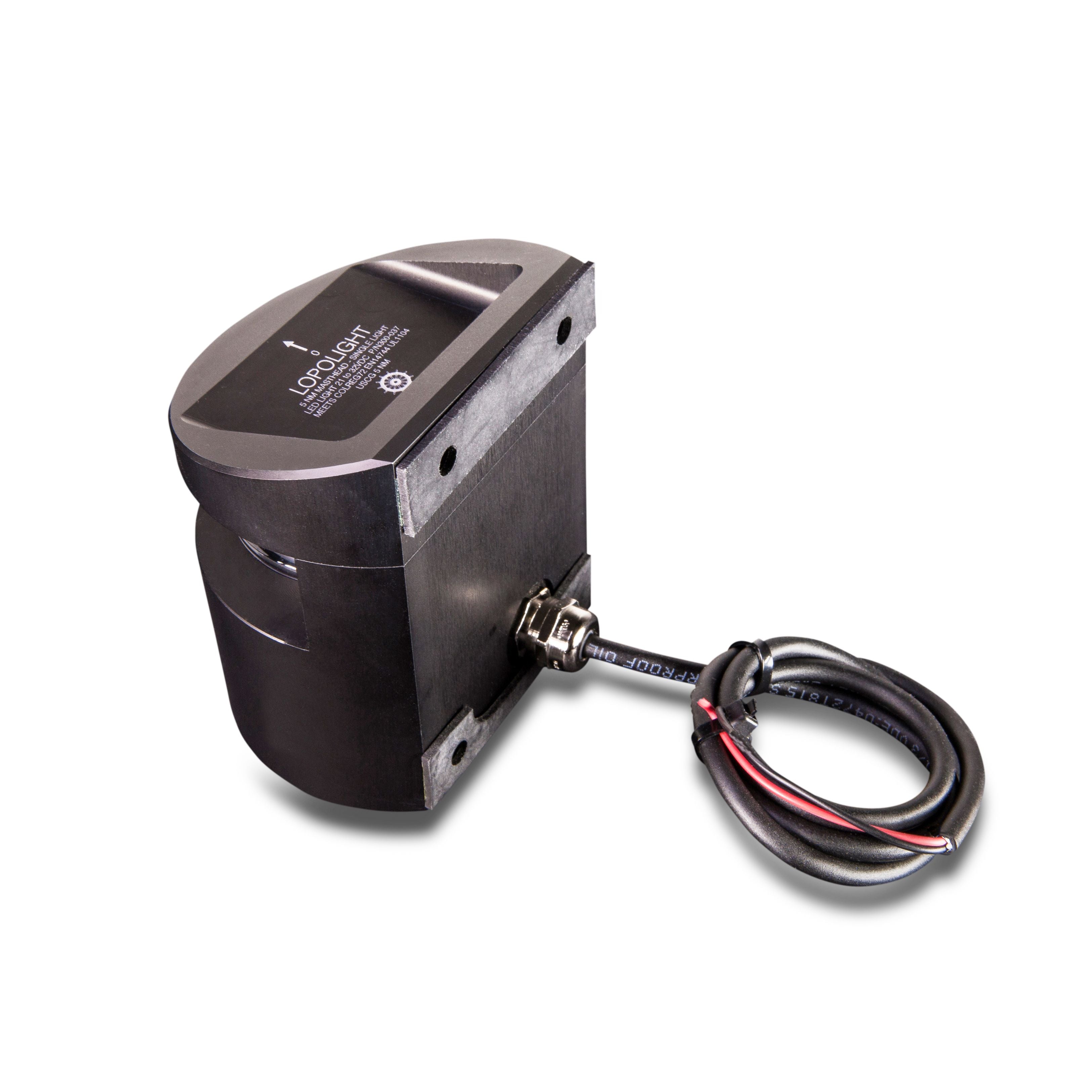 Lopolight Series 300-037 Masthead Light, For 20-50 m Vessels, 5 NM, 225 deg Beam, Vertical Mount, 20-32VDC, IP68, USCG — Quality Boat Parts