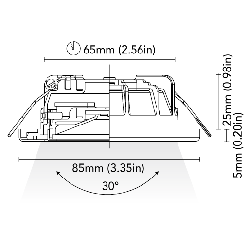 BCM - Phoenix 85 Downlight - 2W, 8-32V, IP66, Opal Screen, Wide Beam — Quality Boat Parts