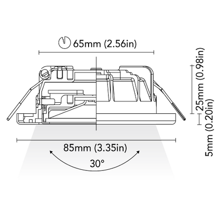 BCM - Phoenix 85 Downlight - 2W, 8-32V, IP66, Opal Screen, Wide Beam — Quality Boat Parts