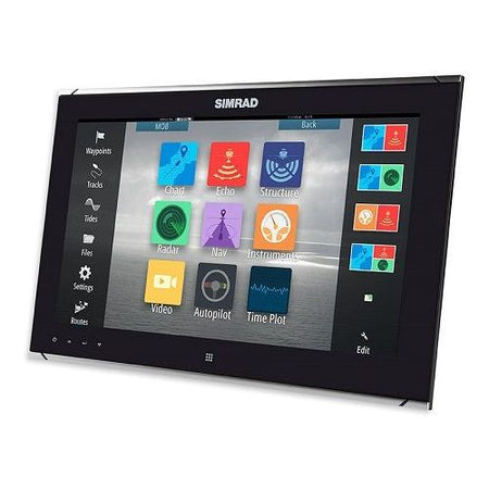 Simrad MO16-T Marine Multi-Touch Monitor, 15.6in, 1000-Nit, 8 mm Flush Mount, 12/24V, HDMI, DVI, Composite — Quality Boat Parts