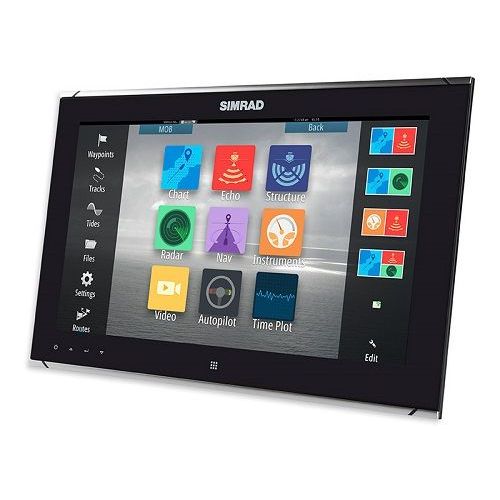 Simrad MO16-T Marine Multi-Touch Monitor, 15.6in, 1000-Nit, 8 mm Flush Mount, 12/24V, HDMI, DVI, Composite — Quality Boat Parts