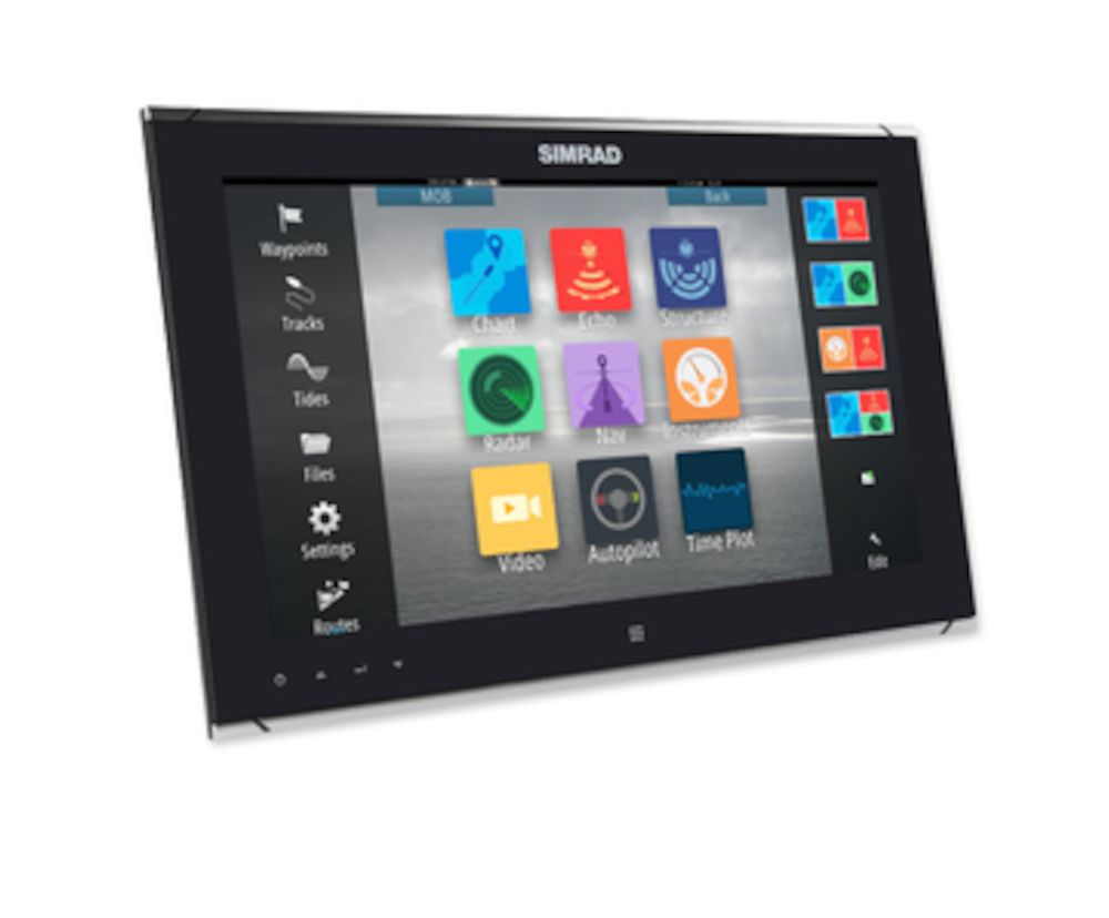 Simrad MO16-T Marine Multi-Touch Monitor, 15.6in, 1000-Nit, 8 mm Flush Mount, 12/24V, HDMI, DVI, Composite — Quality Boat Parts