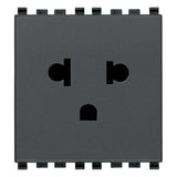 Vimar Eikon USA+EU SICURY Socket Outlet, 2P+E, 16A 250V, 2-Module, Flush Mount, IP20 — Quality Boat Parts