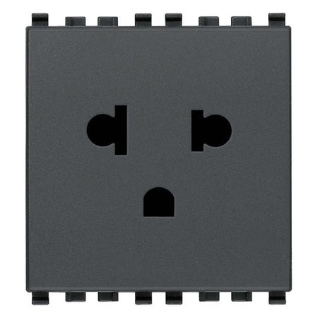 Vimar Eikon USA+EU SICURY Socket Outlet, 2P+E, 16A 250V, 2-Module, Flush Mount, IP20 — Quality Boat Parts