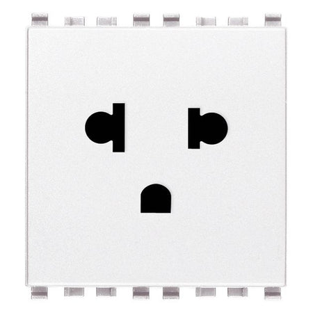 Vimar Eikon USA+EU SICURY Socket Outlet, 2P+E, 16A 250V, 2-Module, Flush Mount, IP20 — Quality Boat Parts