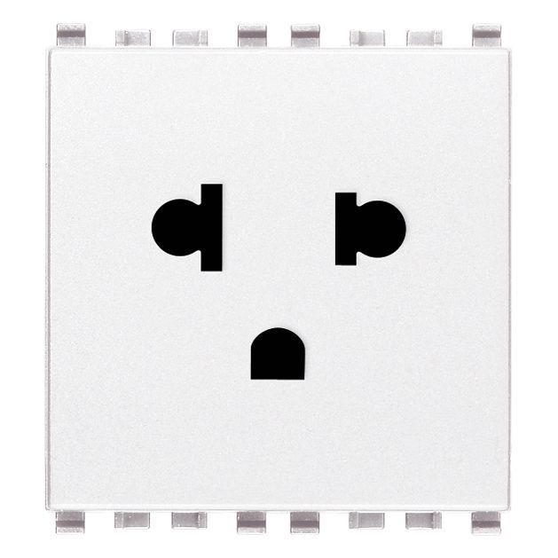 Vimar Eikon USA+EU SICURY Socket Outlet, 2P+E, 16A 250V, 2-Module, Flush Mount, IP20 — Quality Boat Parts