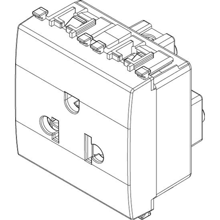 Vimar Eikon USA+EU SICURY Socket Outlet, 2P+E, 16A 250V, 2-Module, Flush Mount, IP20 — Quality Boat Parts