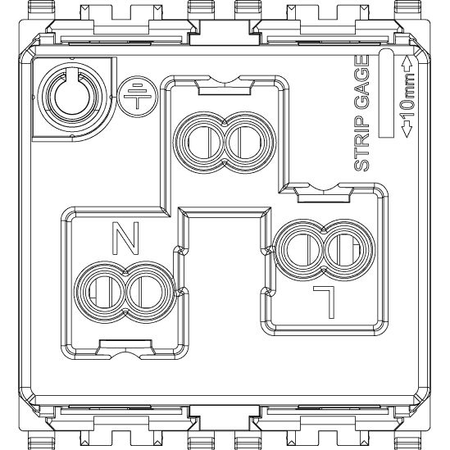 Vimar Eikon USA+EU SICURY Socket Outlet, 2P+E, 16A 250V, 2-Module, Flush Mount, IP20 — Quality Boat Parts