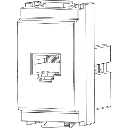 Vimar Idea RJ12 Phone Jack, 6-Position 6-Conductor (6/6), Screw Terminal, Flush-Mounted, IP20 — Quality Boat Parts
