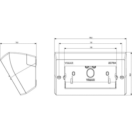 Vimar Eikon Table Mounting Box, 4-Module, IP20, Plastic — Quality Boat Parts