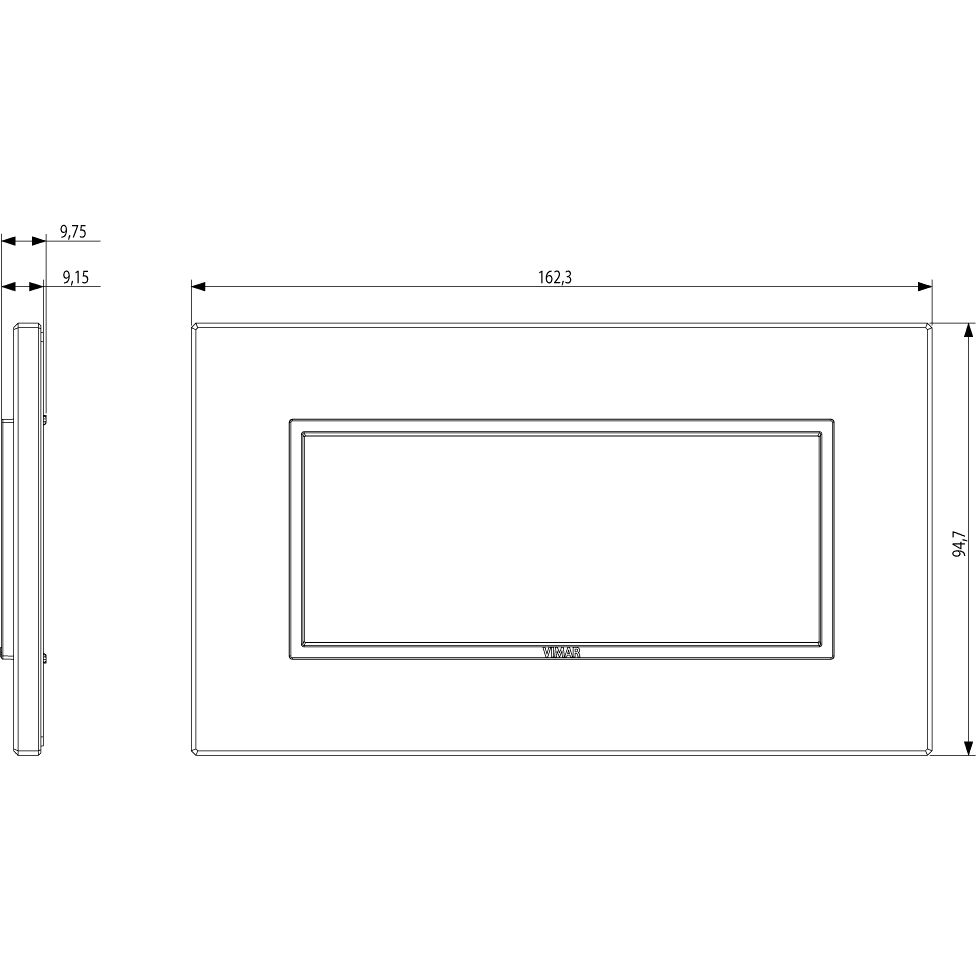 Vimar Eikon EVO 21649 5-Module Cover Plate, British Standard Mounting, 162.3 x 94.7 mm — Quality Boat Parts