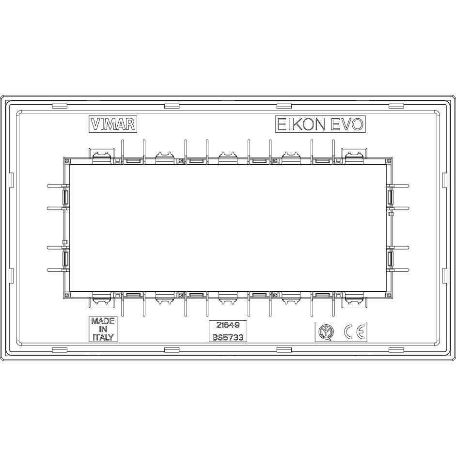 Vimar Eikon EVO 21649 5-Module Cover Plate, British Standard Mounting, 162.3 x 94.7 mm — Quality Boat Parts