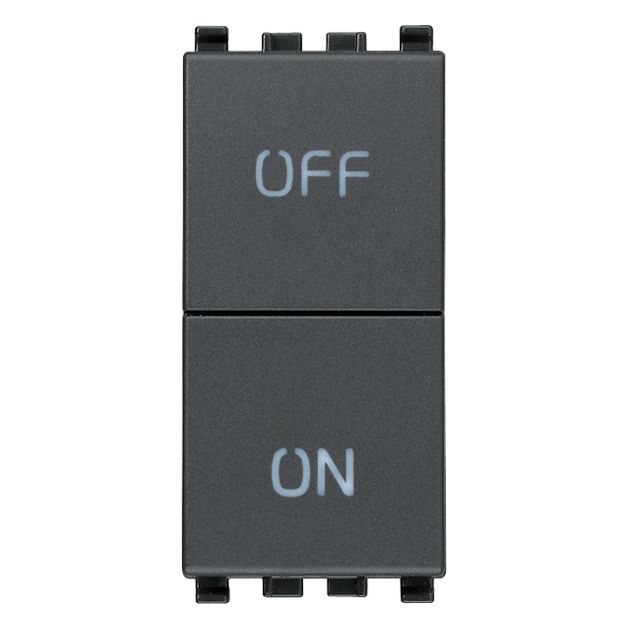 Vimar Eikon Two Independent Push Buttons, 1P NO + 1P NC, 10A, 250V, ON/OFF Symbols — Quality Boat Parts