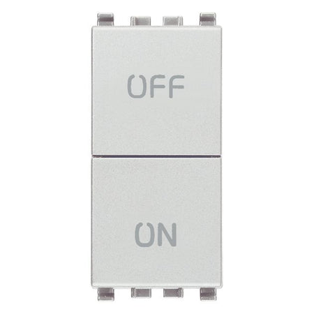 Vimar Eikon Two Independent Push Buttons, 1P NO + 1P NC, 10A, 250V, ON/OFF Symbols — Quality Boat Parts