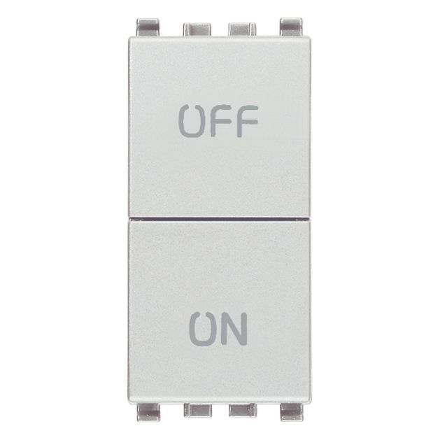 Vimar Eikon Two Independent Push Buttons, 1P NO + 1P NC, 10A, 250V, ON/OFF Symbols — Quality Boat Parts